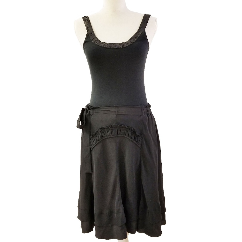 BCBG Silk Skirt with Ruffles Belted Sz XS 6